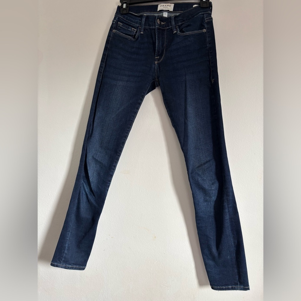 Frame Denim Dark Blue Straight Leg Jeans